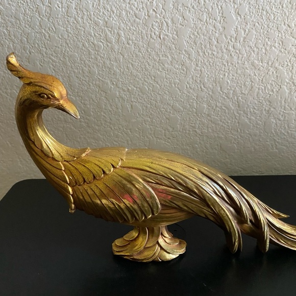 2 Vintage MCM Gold Gliding Peacocks Collectible Table Sculpture 13 1/4”& 8”H - Picture 13 of 16